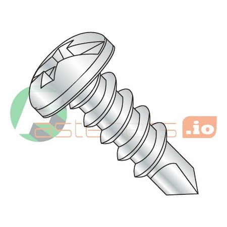 Newport Fasteners Self-Drilling Screw, #8 x 3/8 in, Zinc Plated Steel Pan Head Combination Phillips/Slotted Drive 952083